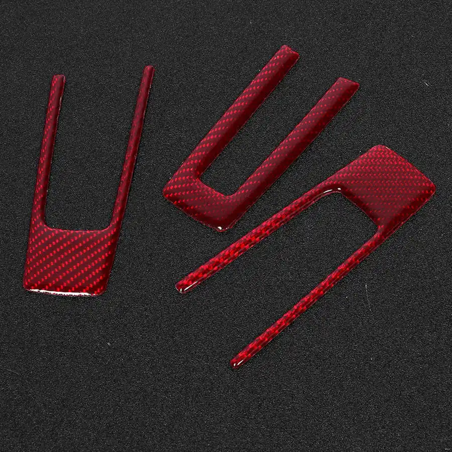 

For 2009 2010 2011 2012 2013 Ford Mustang Carbon Fiber Steering Wheel Frame Sticker Button Cover Trim
