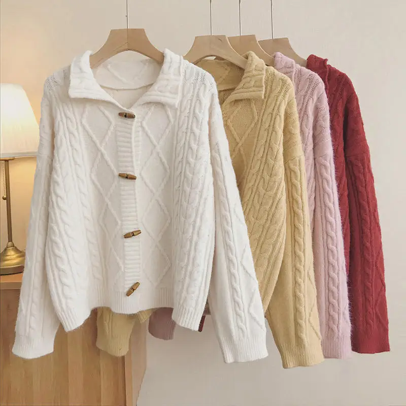 

Harajuku Oversized Sweater Women Casual Long Sleeve Knitted Cardigan Pull Femme Loose Soft Tops Oversized Sweater Mujer Q4556