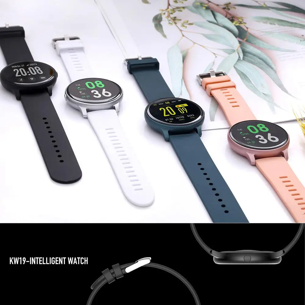 KW19 Смарт часы для мужчин и женщин пульсометр сообщения напоминания фитнес трекер