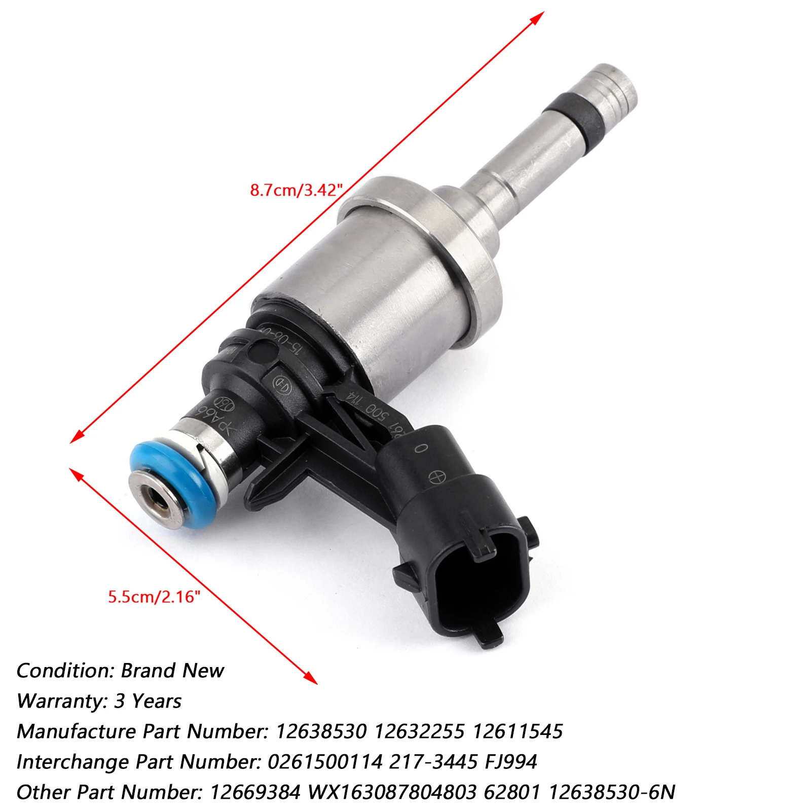 6x Топливные форсунки для Cadillac CTS STS Chevrolet Camaro Traverse 3.6L V6 12638530 6N 62801 217 3445