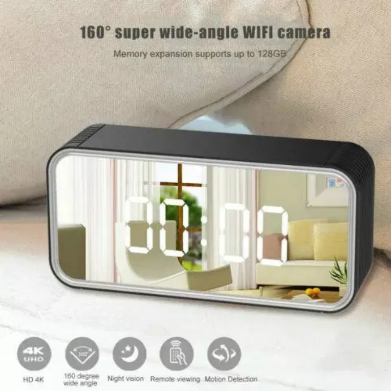 WIFI Clock Camera HD 1080P Support Max 128GB Memory Card 6M Detect Distance AVI Video Home Security Monitor | Электроника
