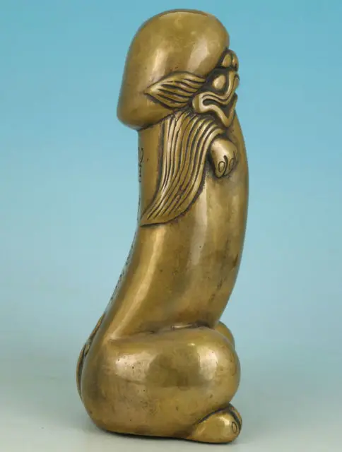 Китайские старые красивые азиатские китайские бронзовые резная статуя бога