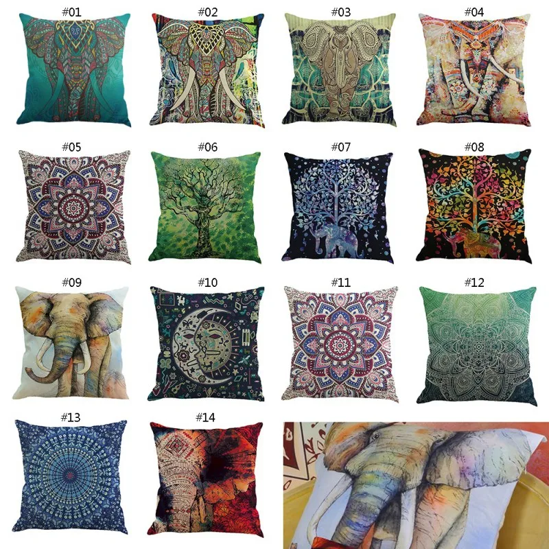 Супер мягкие размером 45*45 см С Рисунком Слона богемная Подушка комплекты из