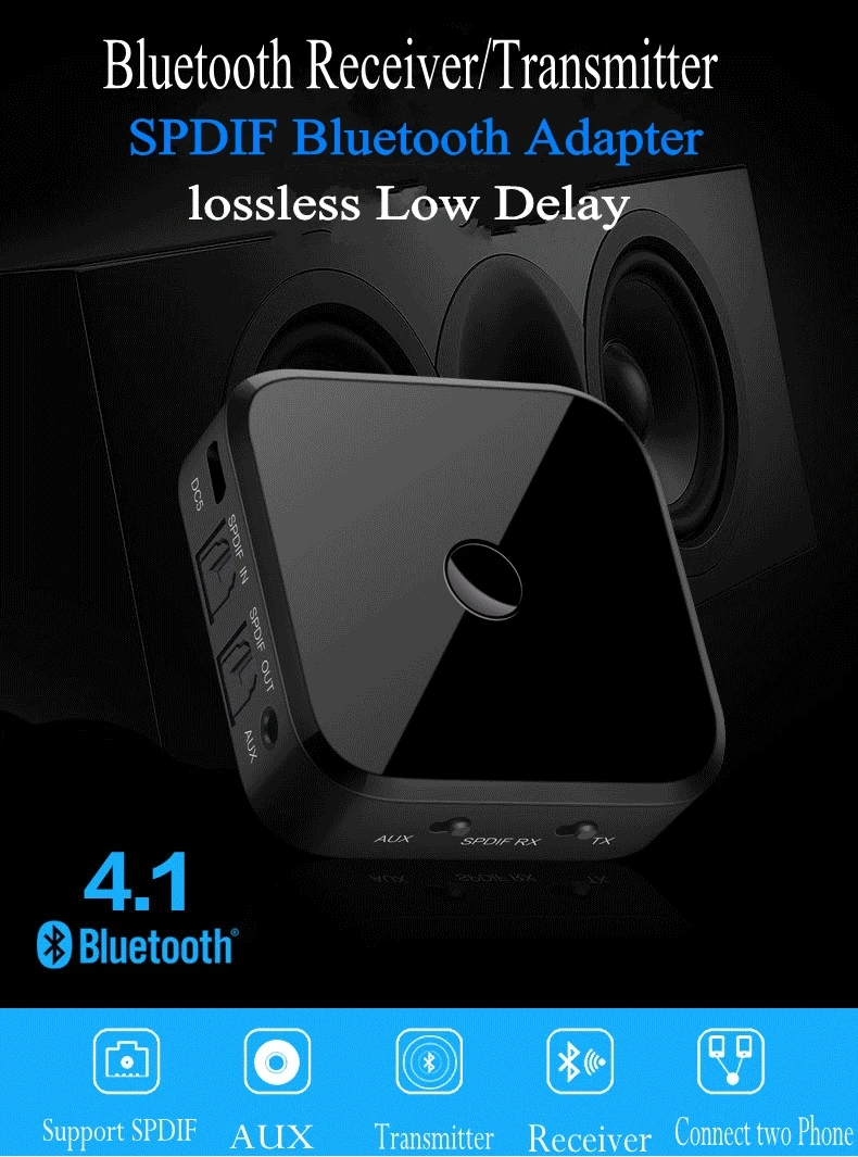 Беспроводной Bluetooth 5 0 передатчик Aptx без потерь приемник аудио 3 мм AUX SPDIF для