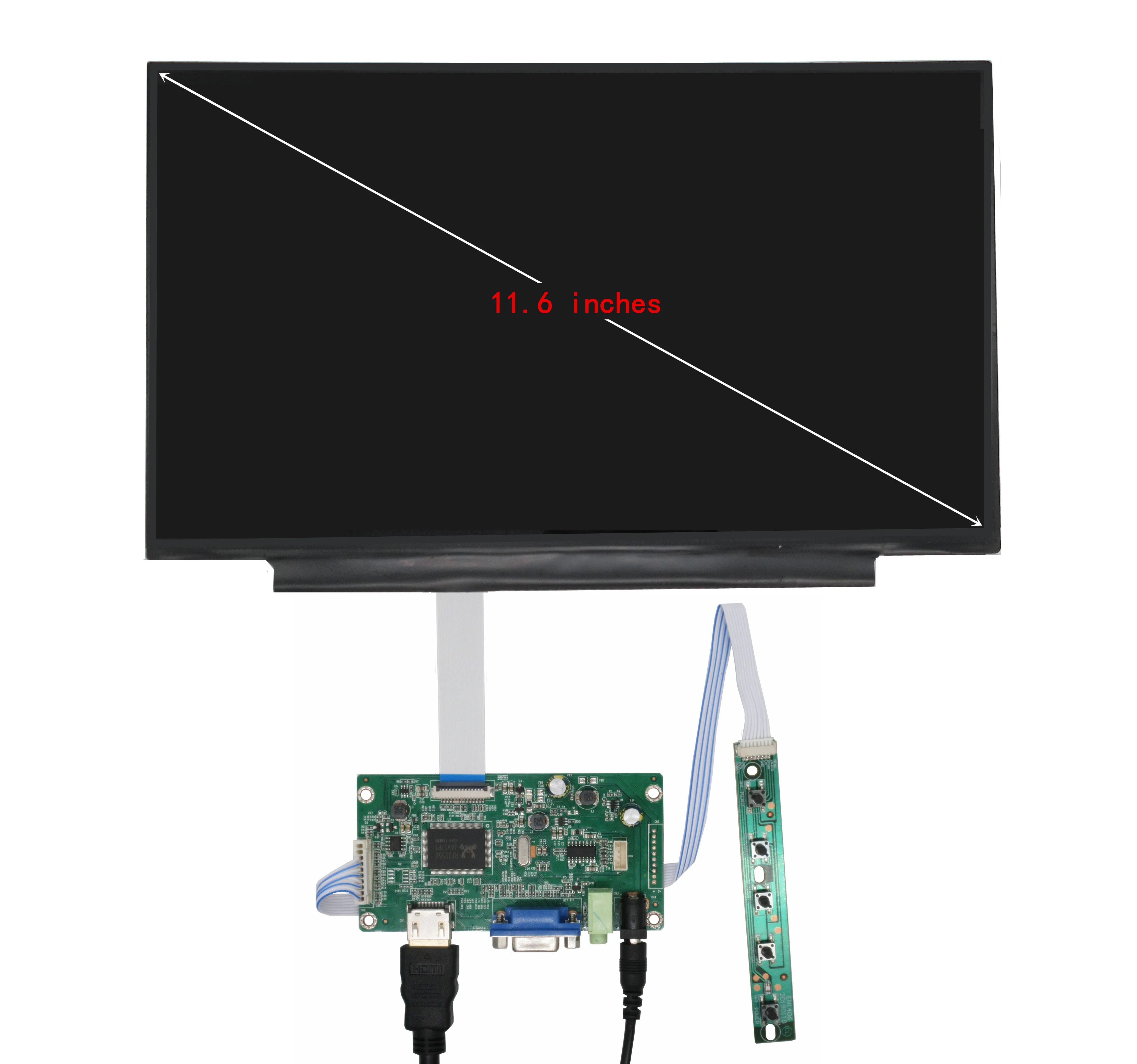 11.6 Inch 1920*1080 1366*768 Screen Display LCD Monitor With Driver Board Control HDMI-Compatible VGA Audio For Raspberry Pi 3 - купить по