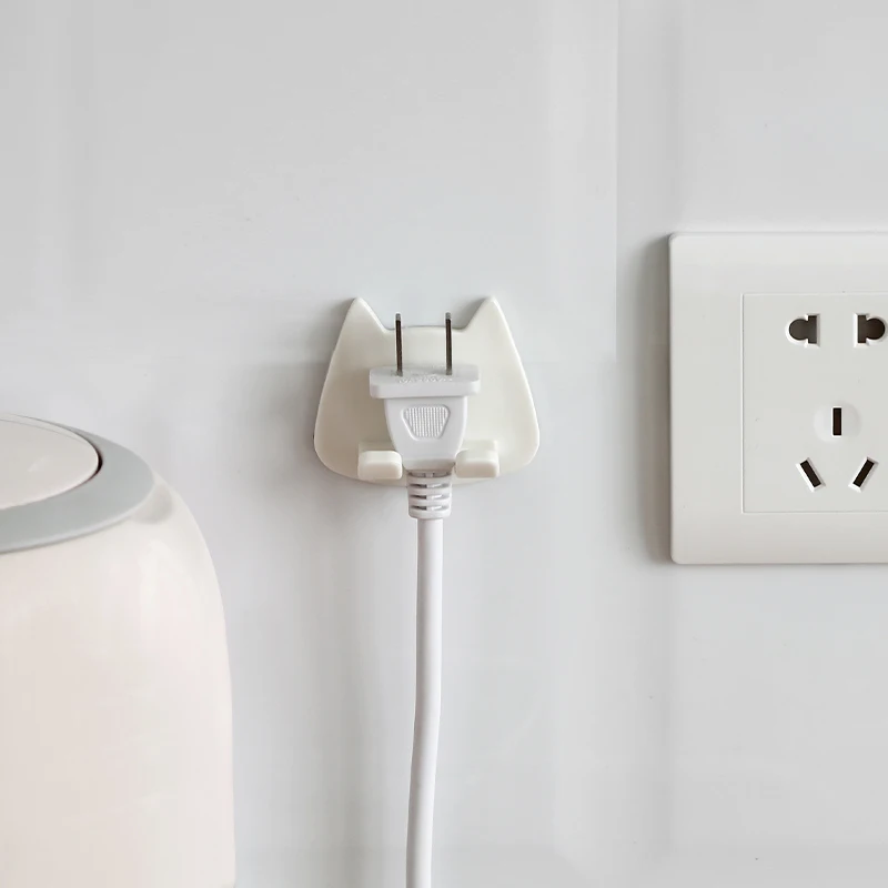 

2pcs Self adhesive plug wall hook key Socket holder clothes towel hangers kitchen bathroom Storage rack Home Office organizer