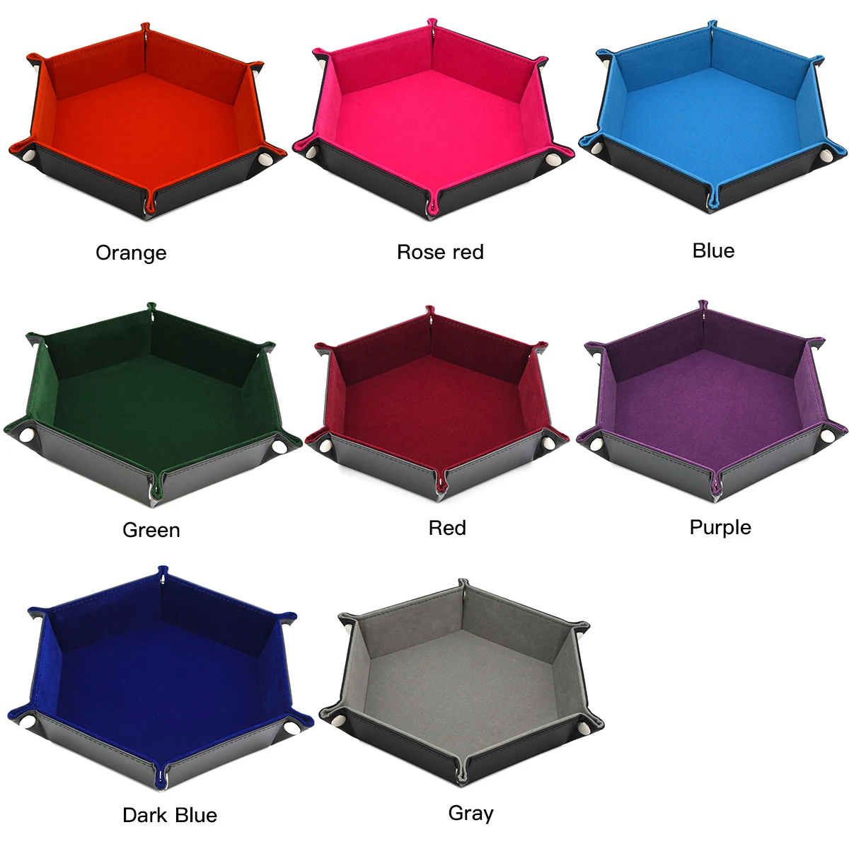 Шестигранный складной поднос для костей с красным бархатным покрытием игр в