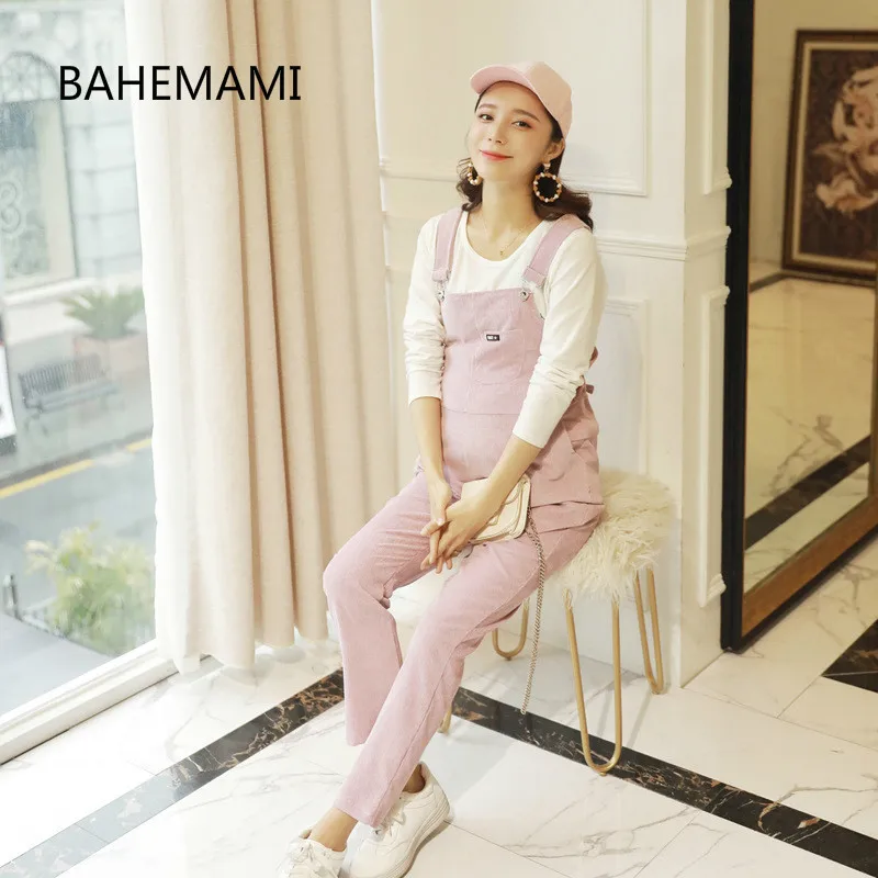 Брюки для беременных новинка комбинезон вельветовые повседневные штаны на весну