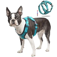 breathable mesh dog harness reflective puppy dogs cat vest harness adjustable outdoor walking training clothes for sm pet dog