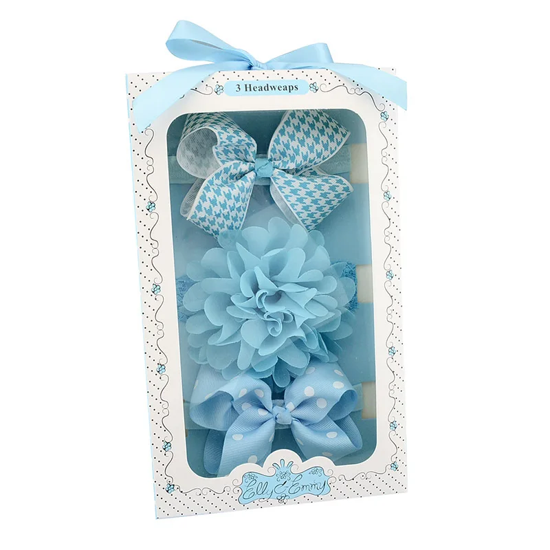 Handmade Princess Girl Boutique Grosgrain Ribbon Bow Elastic Headbands Gift Box Hair Tie Knot Band Kid Accessories | Детская одежда и