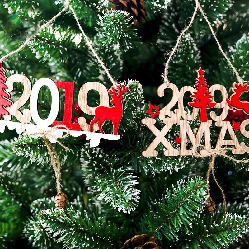 Рождественские товары Деревянные Подвески с рождественскими буквами для дома