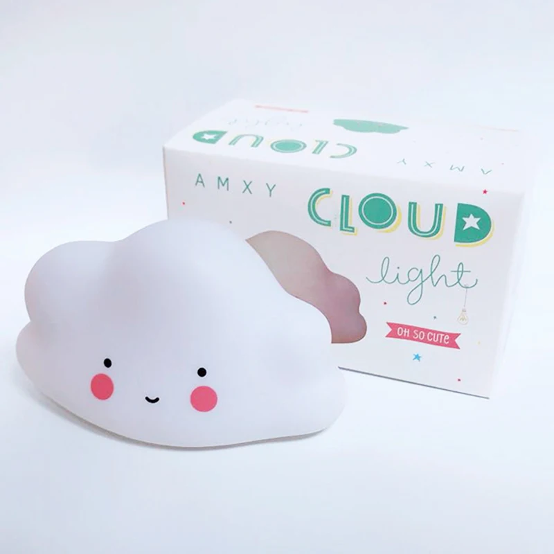 Мягкий силиконовый светодиодный Ночной светильник с облаком Детские