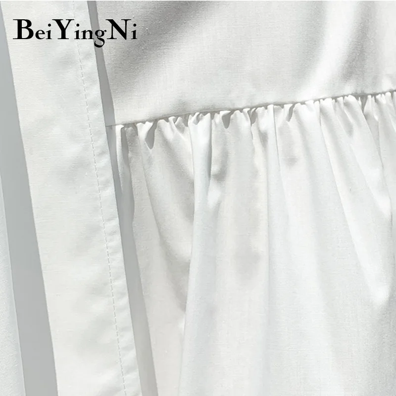 

Beiyingni White Irregular Midi Skirt Women Black Elastic Waist Plain Chic Preppy 2021 Summer Skirts Kawaii Fashion Faldas Mujer