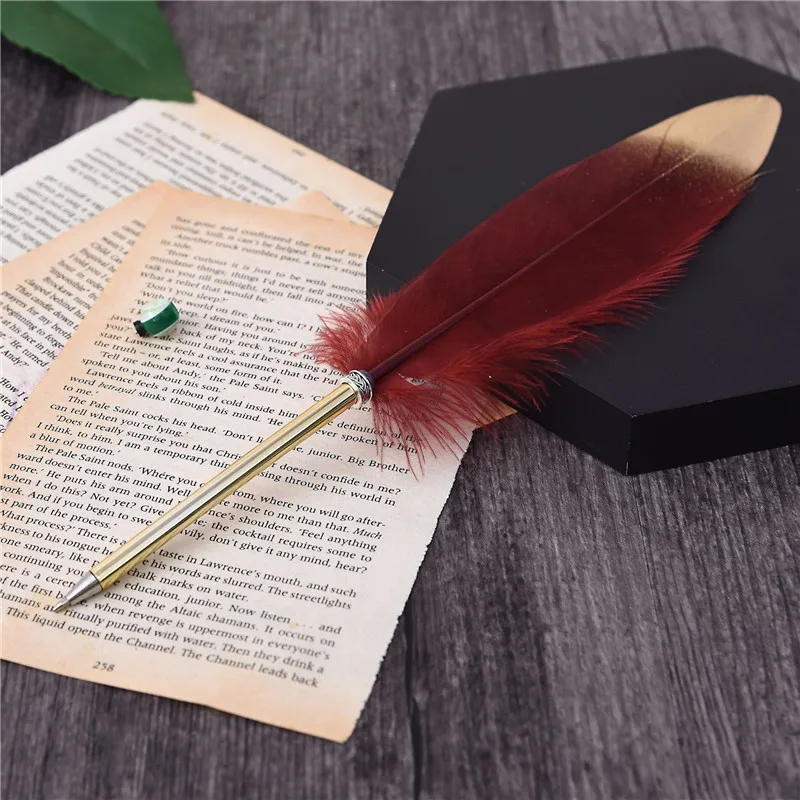 Шариковая ручка с золотистыми перьями 10 цветов|Шариковые ручки| |