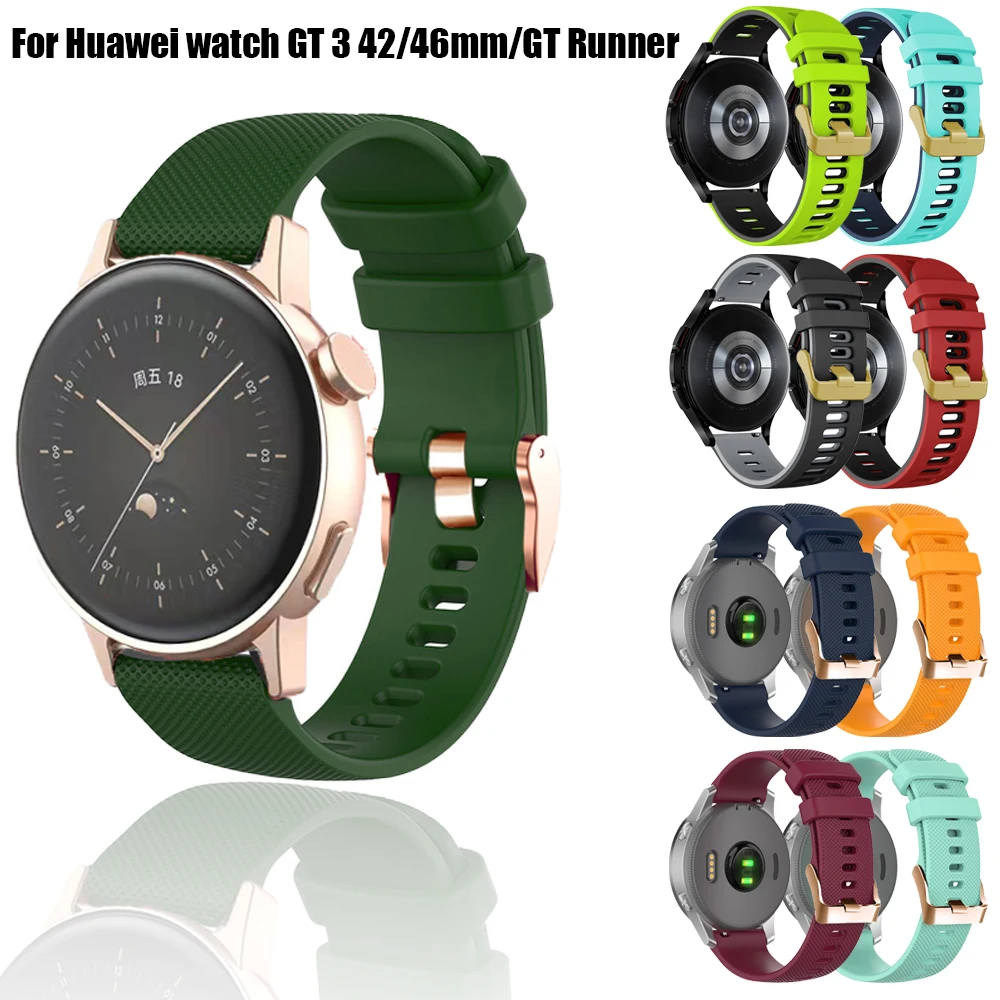 

Ремешок силиконовый для часов Huawei Watch GT2 GT 3 42 мм, мягкий спортивный браслет для Polar Ignite 2, женские быстросохнущие часы, 20 мм