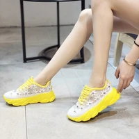 colorful sneakers women platform sneaker crystal floral sneakers thick sole lace white woman shoes sneakers con plataforma mujer