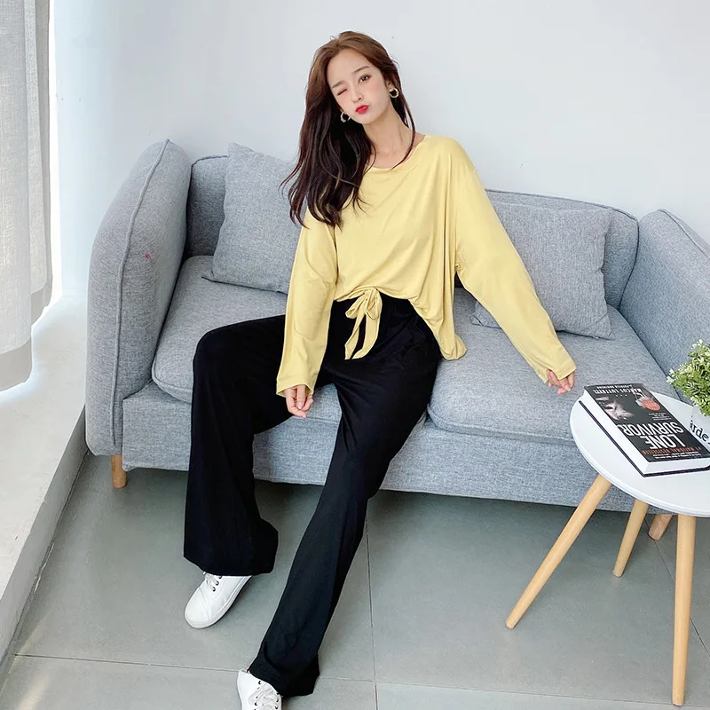 

FZSLCYIYI/костюм красного цвета с сеткой; Женская домашняя одежда с длинными рукавами; Комплект из 2 предметов; Повседневные свободные хлопковые...