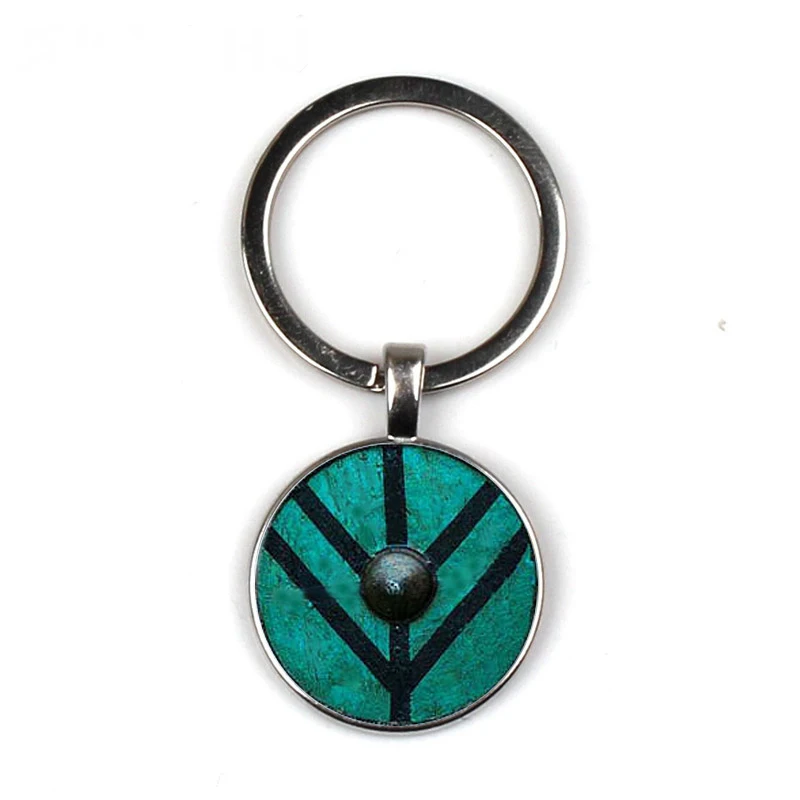 

Viking Shield Keychain Glass Time Gem Keychain Key Jewelry Custom Photo Personality Gift , Keychains Gifts for Men Keychain