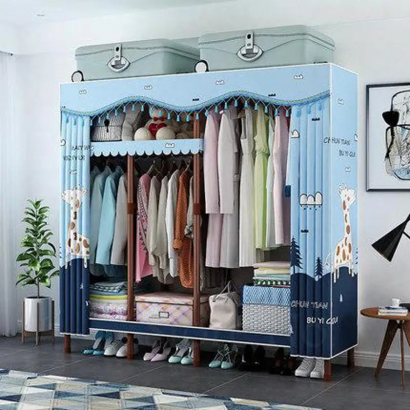 1000 wгардероб простой тканевый гардероб стальная труба толстая усиленная