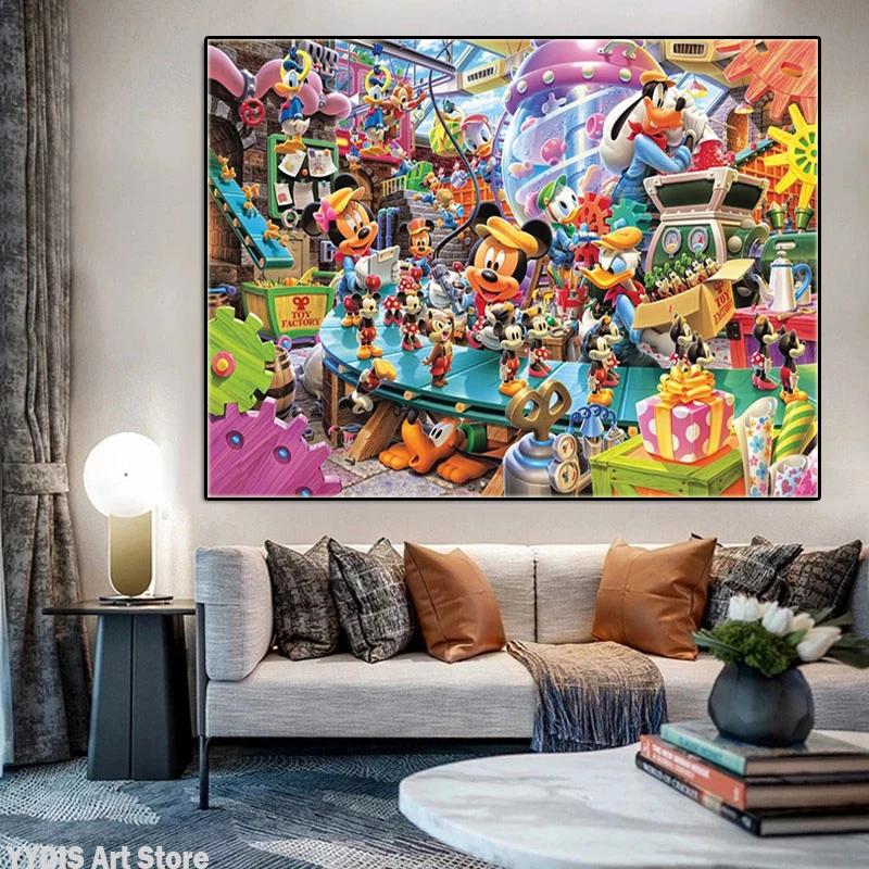 

Disney Mickey & Minnie Catoon Animation Posters Print Family Love Life Canvas Painting Cuadros Wall Art Picture Kids Rome Decor