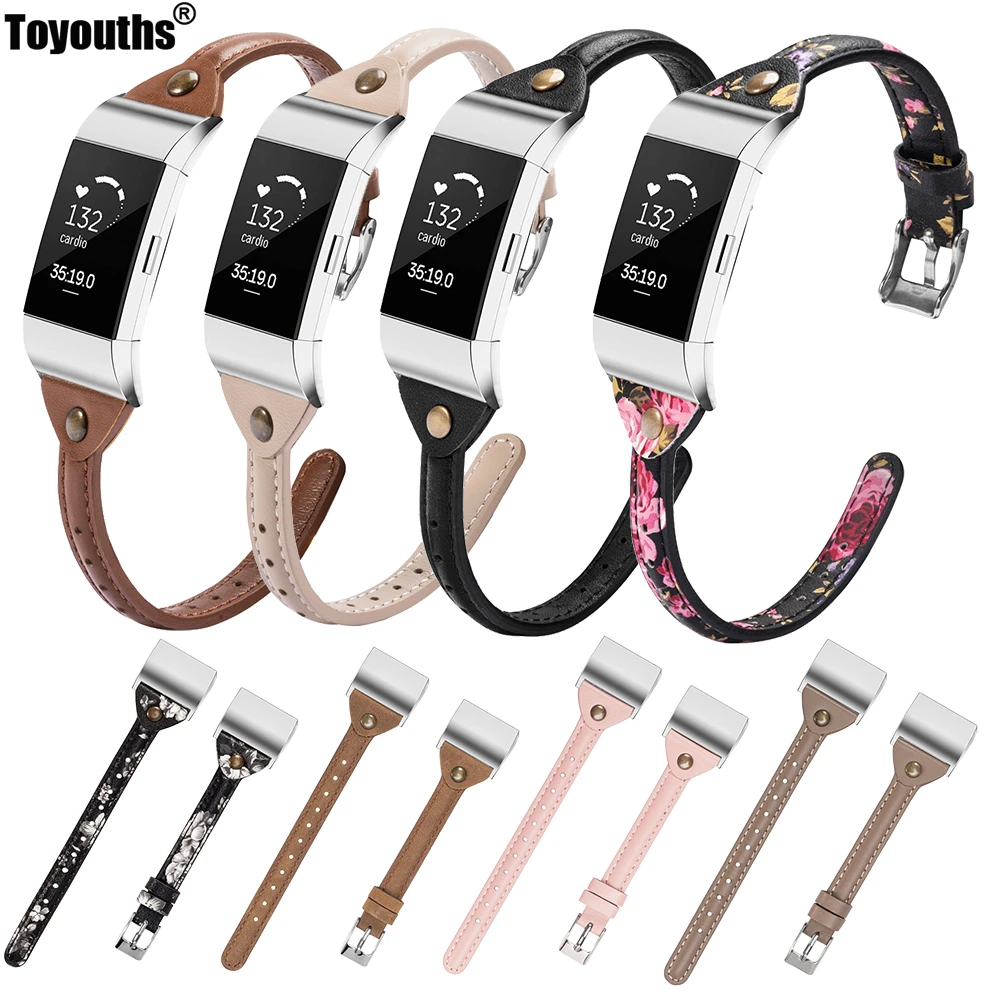 Тонкий кожаный ремешок для часов Fitbit Charge 2 сменный Браслет T-типа Srap зарядки часа