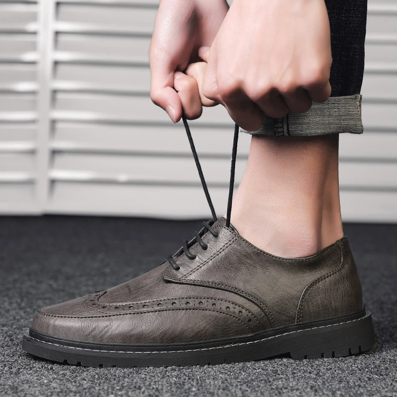 Мужская обувь из натуральной кожи Сезон осень-зима Визуально увеличивающая рост