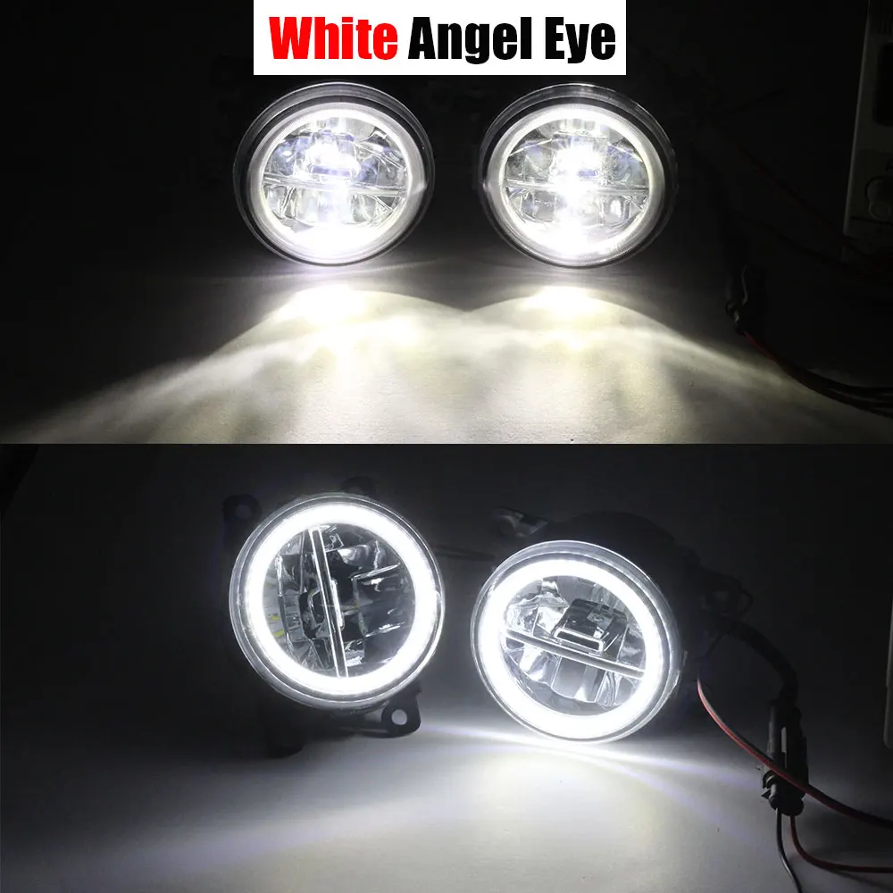 White Angel Eye Cawanerl 2 X Автомобильный Стайлинг 4000лм светодиодный противотуманный светильник+ Ангел глаз DRL 12 В для Ford Grand C-Max MPV 2010 2011 2012 2013 - Цвет: White Angel Eye