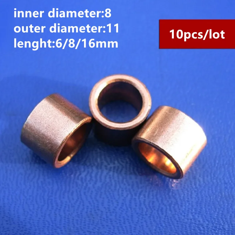 10 шт./лот высокоточный подшипник 8x11x 6/8x11x 8/8x11x16 мм порошковый металлический медная