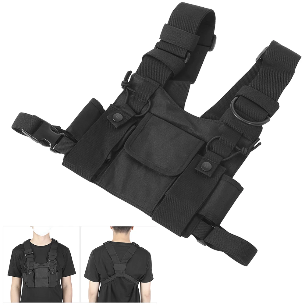 

Walkie Talkie Chest Front Pack Pouch Tactics Outdoor Vest Rig Carry Bag Storage BagChest Rig Bag