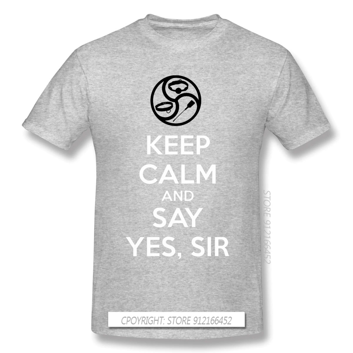 Camiseta de algodón para hombre, prenda de vestir, Sexy, con frase Eep Calm And Say Yes, Sir BDSM Kink Dom Sub