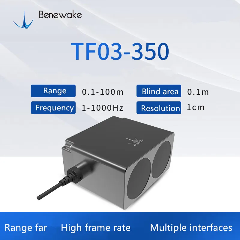 Verkaufen Benewake 350m 485/232/KÖNNEN/UART IP67 TF03-350 LiDAR Sensor Für Automobil Anti-kollision Uav Feste Höhe Industrielle Sicherheit