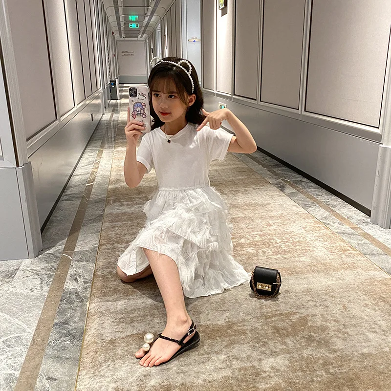 Flower Girls Dress Summer 2020 Princess Skirt Children Cake Little Daisy Short Sleeve Dresses | Свадьбы и торжества