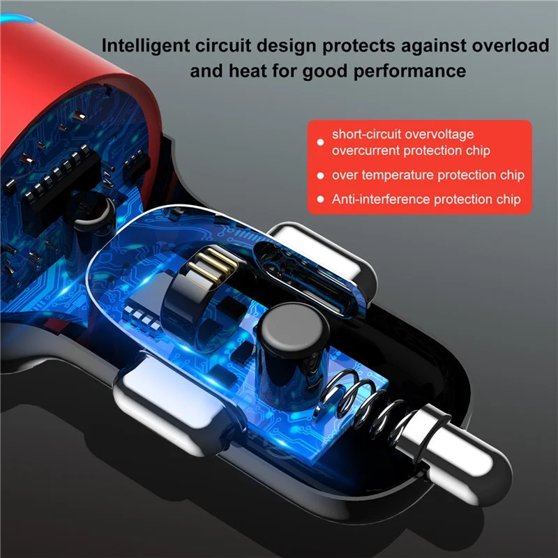 4.8A Mini Car Charger Dual USB C Charging For Huawei P20 P30 P40 Lite Honor 10x 30i v40 Samsung S20 Xiaomi MI Car Fast Charger