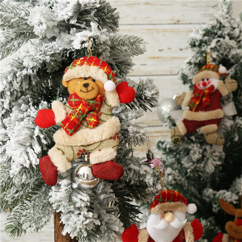 2020 Рождественские украшения подарки Санта снеговик дерево игрушки куклы висячие