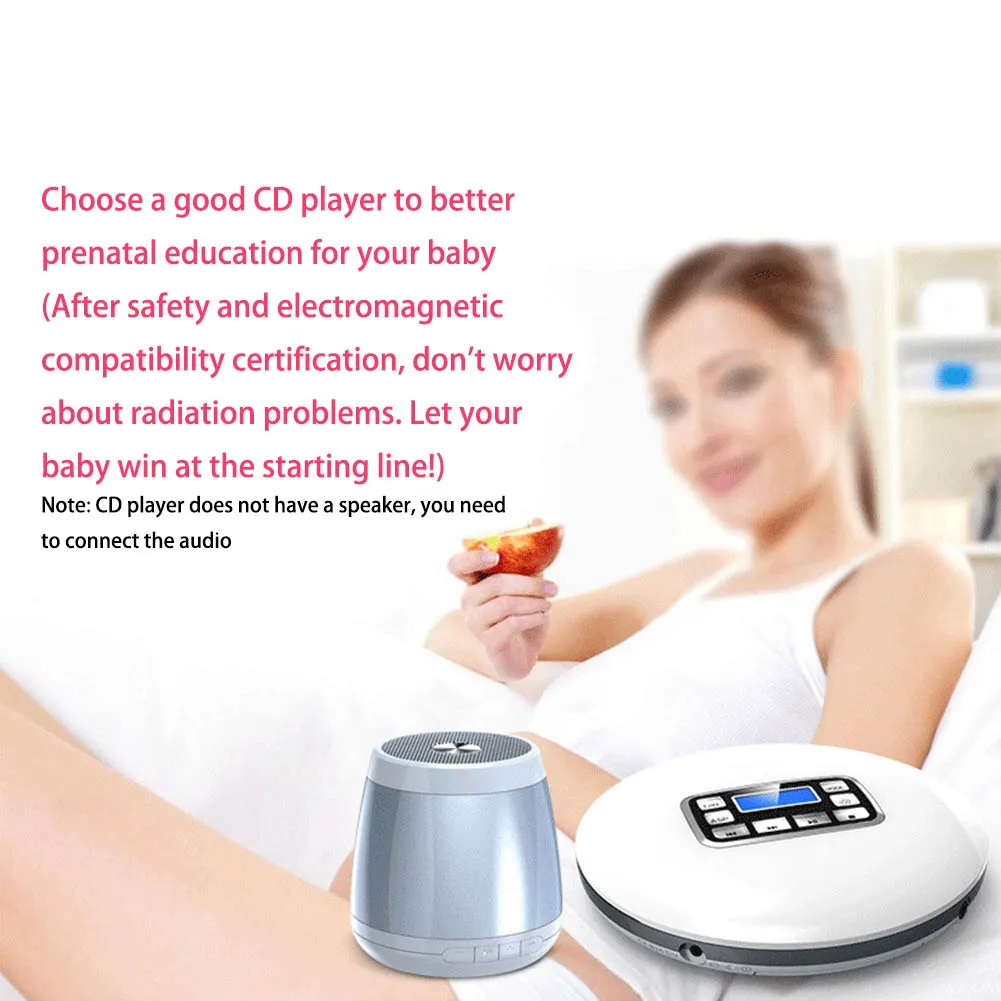 Портативный CD и MP3-плеер, компактный дискман с наушниками, Walkman для детей с защитой от проскальзывания для CD, MP3, CD-R, CD