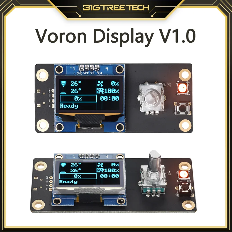 BIQU Voron Display V0 1.3 inch OLED Screen Smart Display With A RGB Light  For Raspberry Pi 3 B+ Voron V0 3D Printer Accessorie