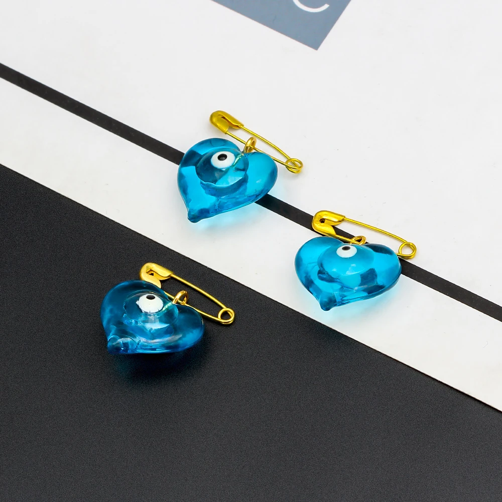 5 шт./лот подвеска в виде турецкого синего сердца и сглаза брошь булавка для броши