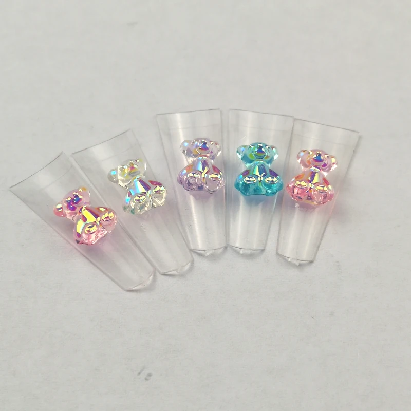 

100pcs Mixed Sizes Cute Bear 3D Nail Art Decorations Fashion Nail Polish UV Gel DIY Ornaments Manicure Design Accessories