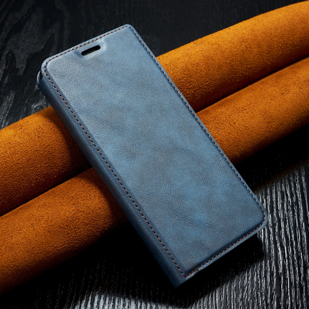 Кожаный чехол для Xiao mi Red mi Note 7 6 6A K20 Pro, чехол-книжка с магнитной подставкой для карт, чехол для Red mi 9 9T A2 Lite Note 7 Pro - Цвет: Синий