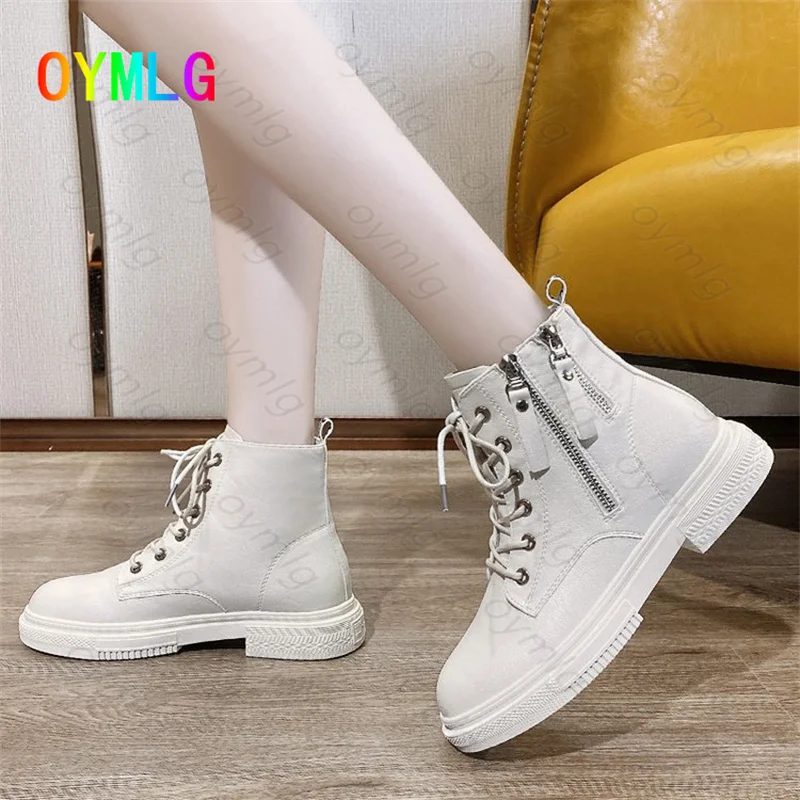 

Martin boots female 2021autumn and winter new handsome British style fashion short boots female side zipper casual women's boots