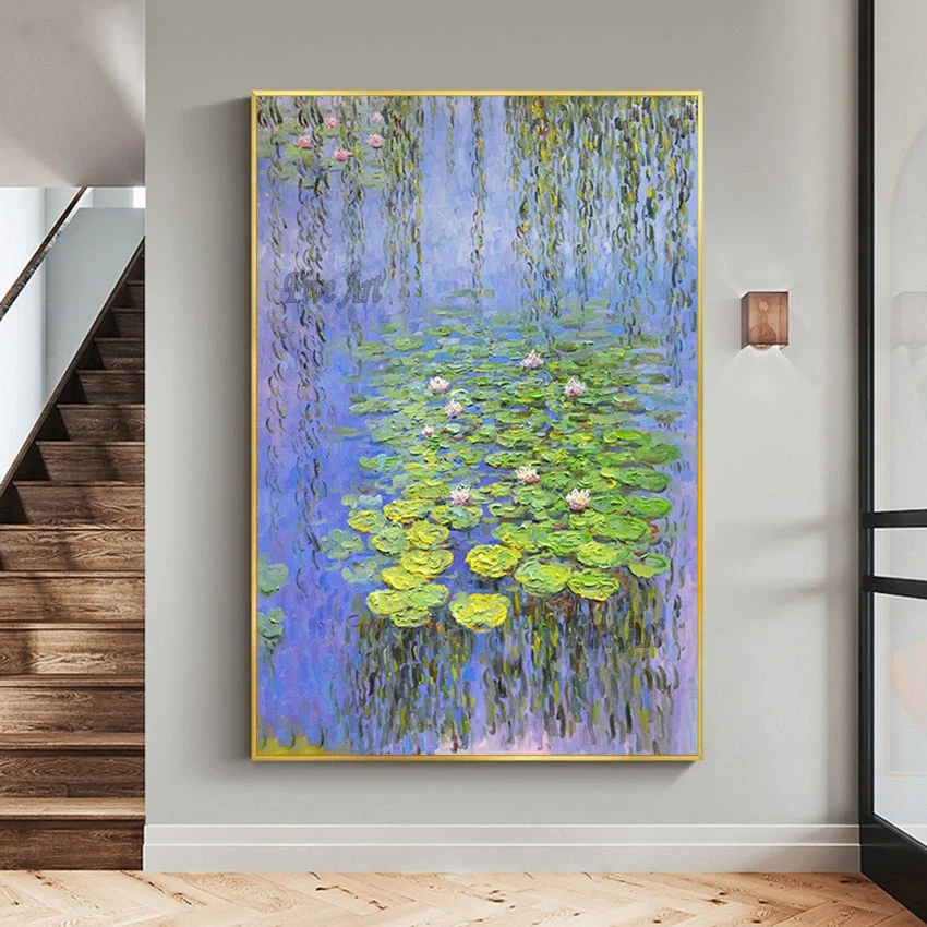Новое поступление 2022 знаменитая монета водяная Лилия холст украшение на стену