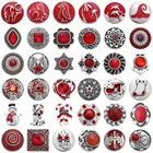 5 шт.лот, оптовая продажа, Винтажные Ювелирные украшения с пуговицами, металлические Красные кристаллы, горный хрусталь, цветок, 18 мм, кнопки, застежка, браслет