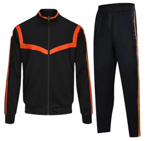 G022AB Suit Молодежный футбольный спортивный костюм, спортивный комплект, мужские футбольные куртки, штаны, осенне-зимний тренировочный костюм, толстовка на молнии, одежда для бега - Цвет: G022AB Suit