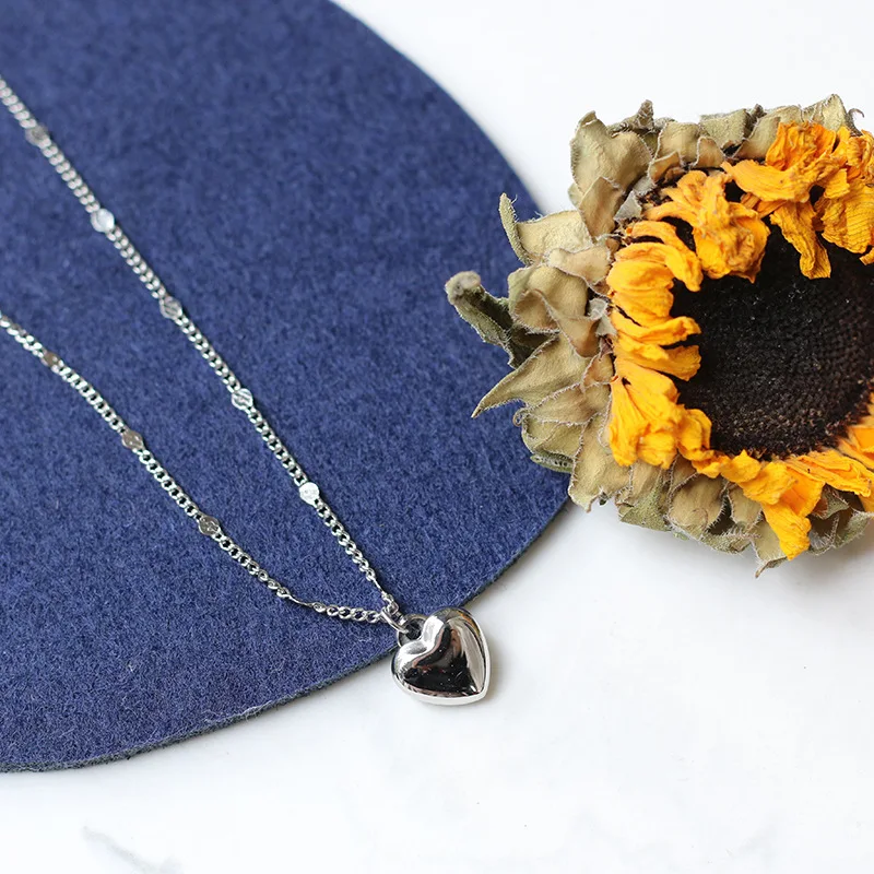 Ожерелье из нержавеющей стали с цепочкой на ключицу в форме сердца | Украшения и