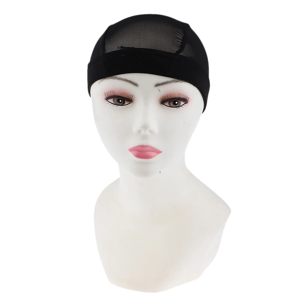 Эластичная купольная шапочка для костюма сетчатые парики из спандекса черная
