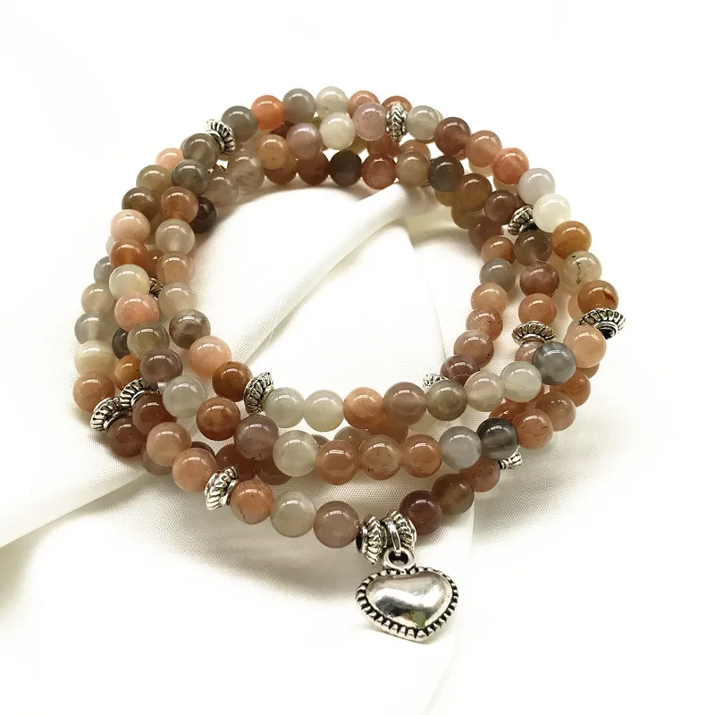 

Браслет женский, 6 мм, с подвеской в виде сердца, 74 см