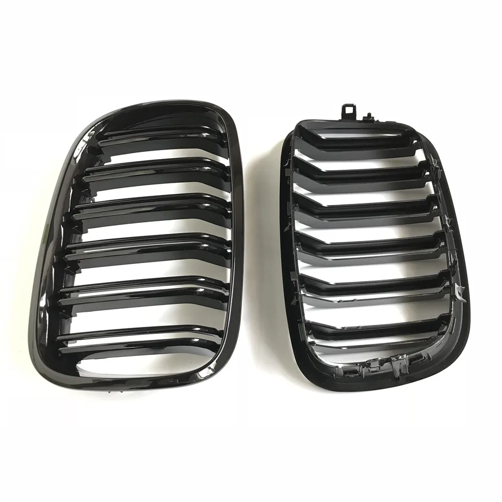 Черный Автомобильный передний бампер из АБС пластика двойная решетка гриль для