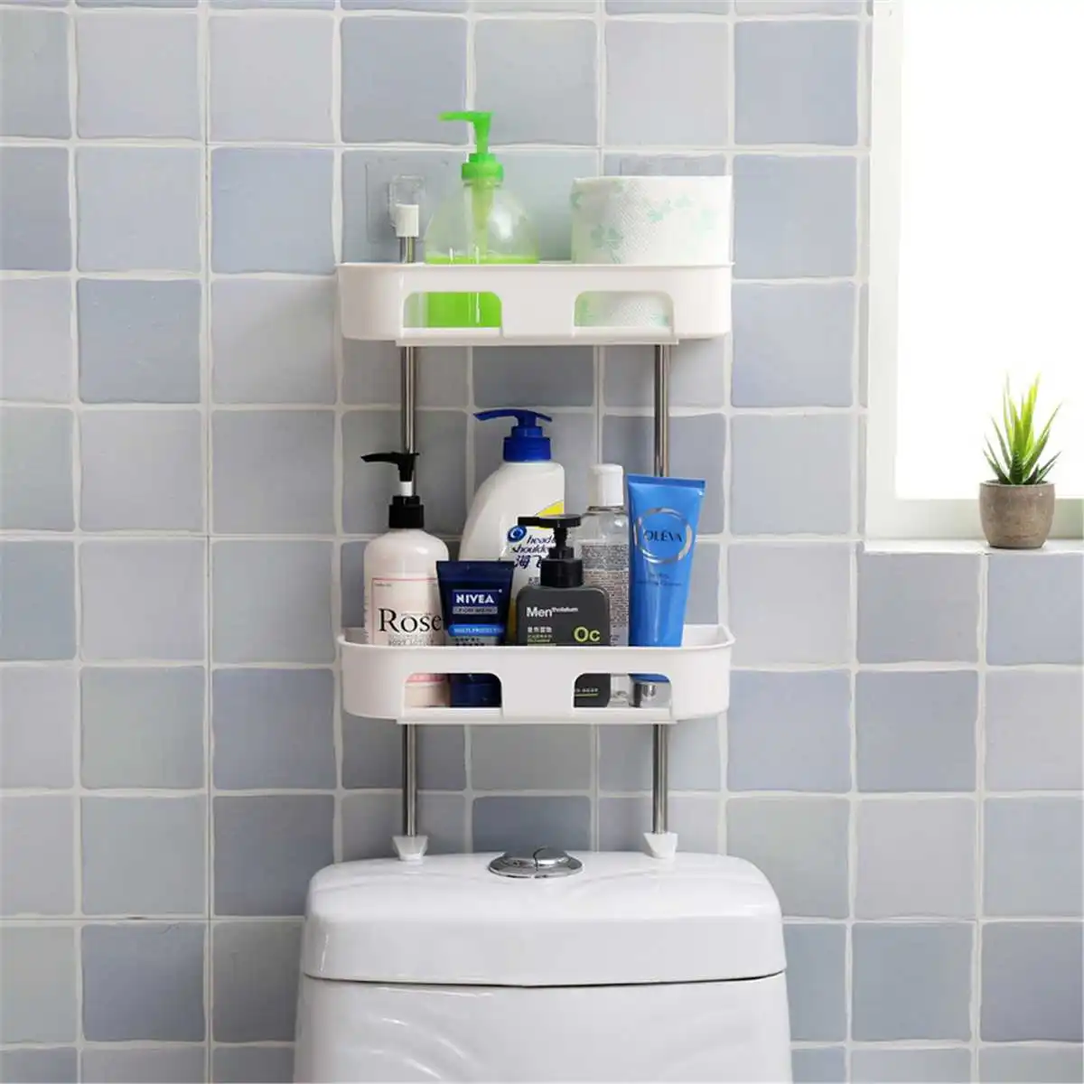 Настенная полка для ванной комнаты 1/2 уровня кухонный держатель хранения