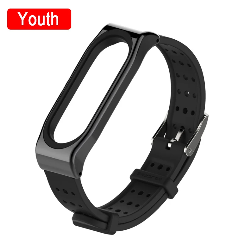 Youth black Для Xiaomi mi Band 4 металлический ремешок Безвинтовой из нержавеющей стали для Xiaomi mi band 4 NFC браслет металлический сменный ремешок для mi 4 - Цвет: Youth black