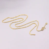 au750 pure 18k yellow gold necklace 2mm twisted rope chain adjustable necklace 2 8g 20inch for women gift